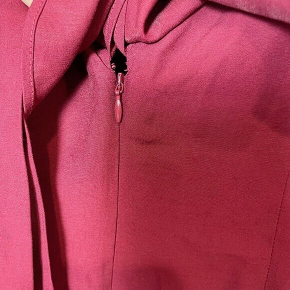 C/Meo Collective Womens Ruffle Puff Sleeve Mini Dress Red M Scoop Neck Zip - Picture 3 of 10